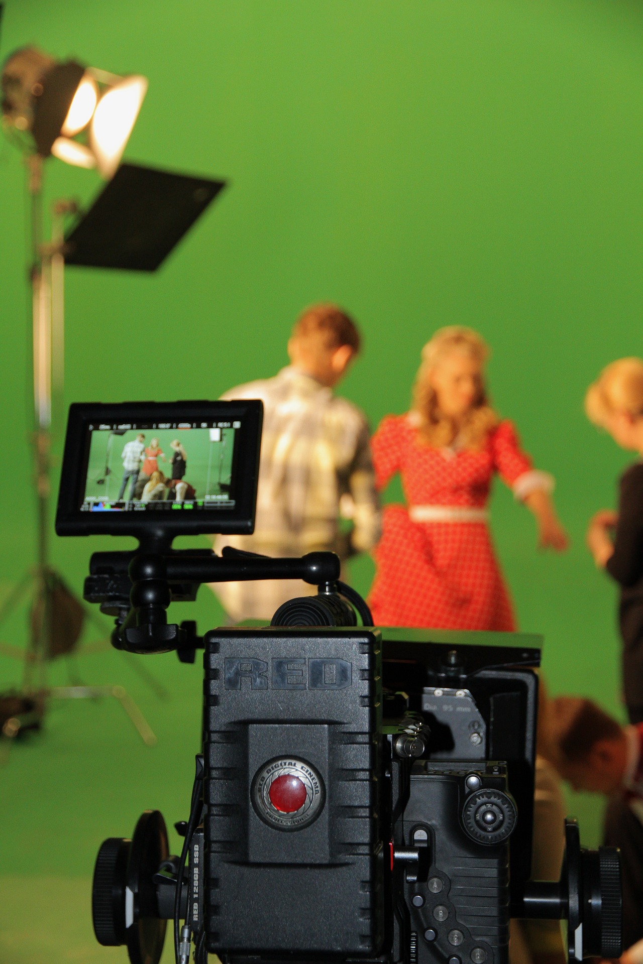 chromakey green screen studio filming